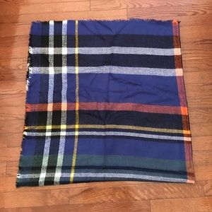 Plaid blanket scarf