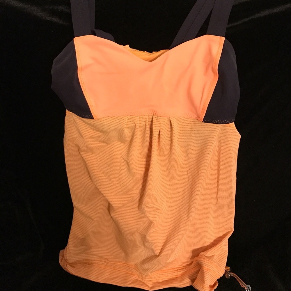 lulu tank top in tangerine, size 4