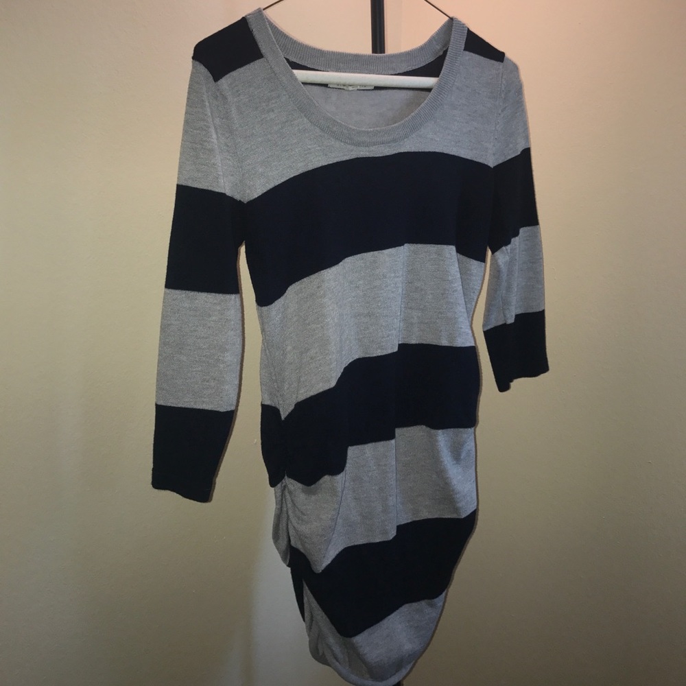 Pink Rose navy and gray sweater