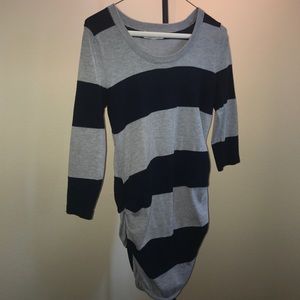 Pink Rose navy and gray sweater