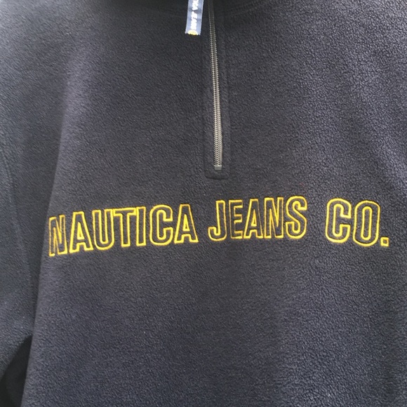 Nautica Vintage Navy Blue Fleece 1/4 Zip Pullover - Picture 2 of 5