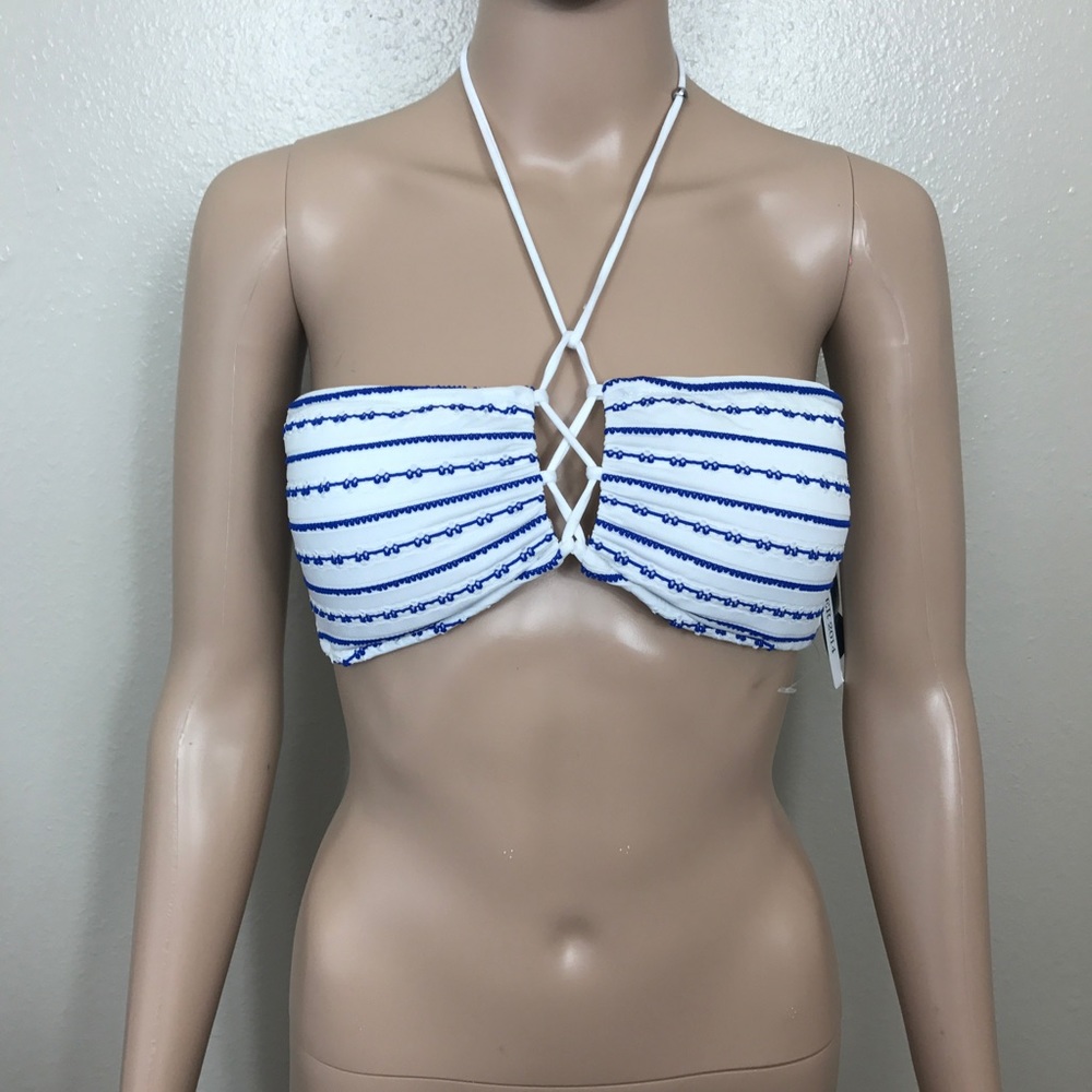 NWT Ralph Lauren Bikini Halter Top White Medium