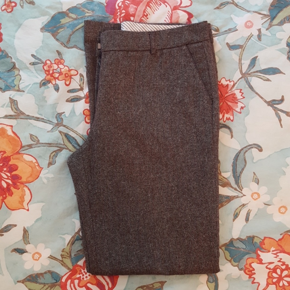 Chocolate Brown Tweed Dress Pants - Size 12