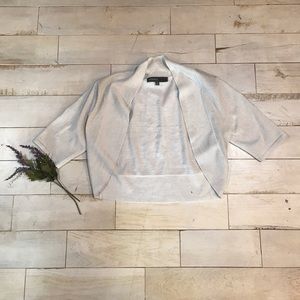 Donna Ricco White with Glitter Cropped Cardigan