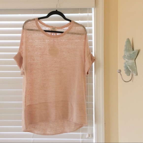 💥SALE💥 Fold Over Sweater Tee - Tan - Picture 2 of 3