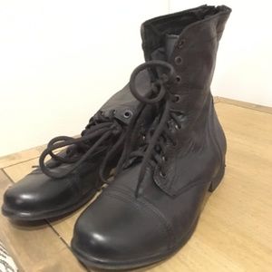 Steve Madden Black Leather combat boots