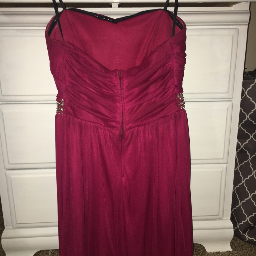 Red Strapless Formal Dress