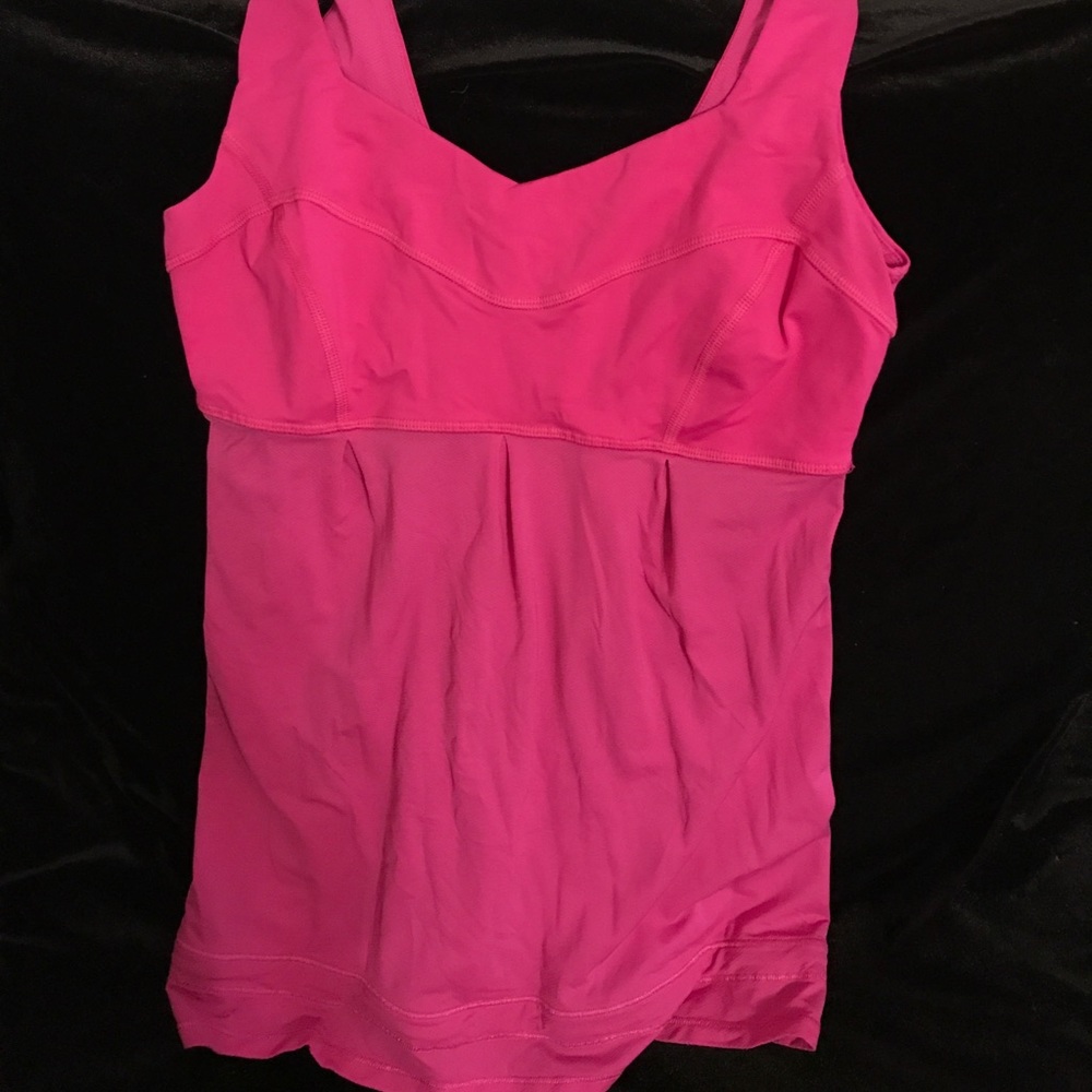 lulu tank top, hot pink, size 4