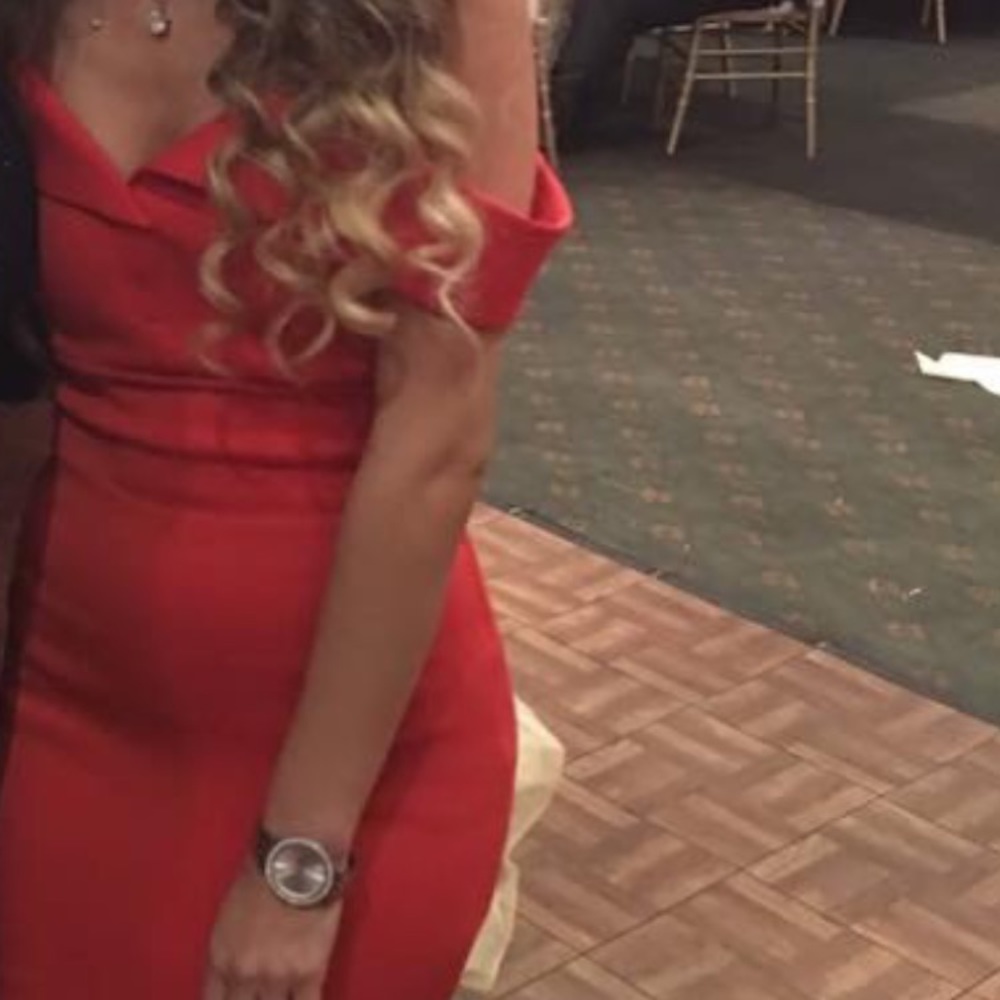 Long red sexy dres