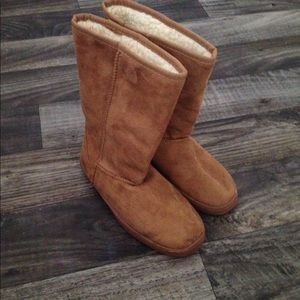 Adi designs women's mid calf tan boots size 8