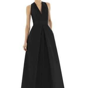 ALFRED SUNG Dupioni A-Line Gown Black size 2