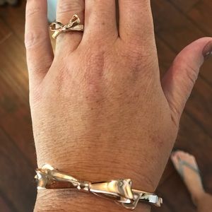 Kate Spade rose gold bow bracelet and ring