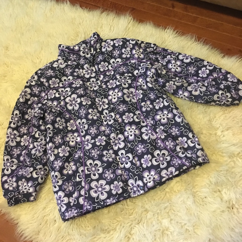 Purple and blue floral coat