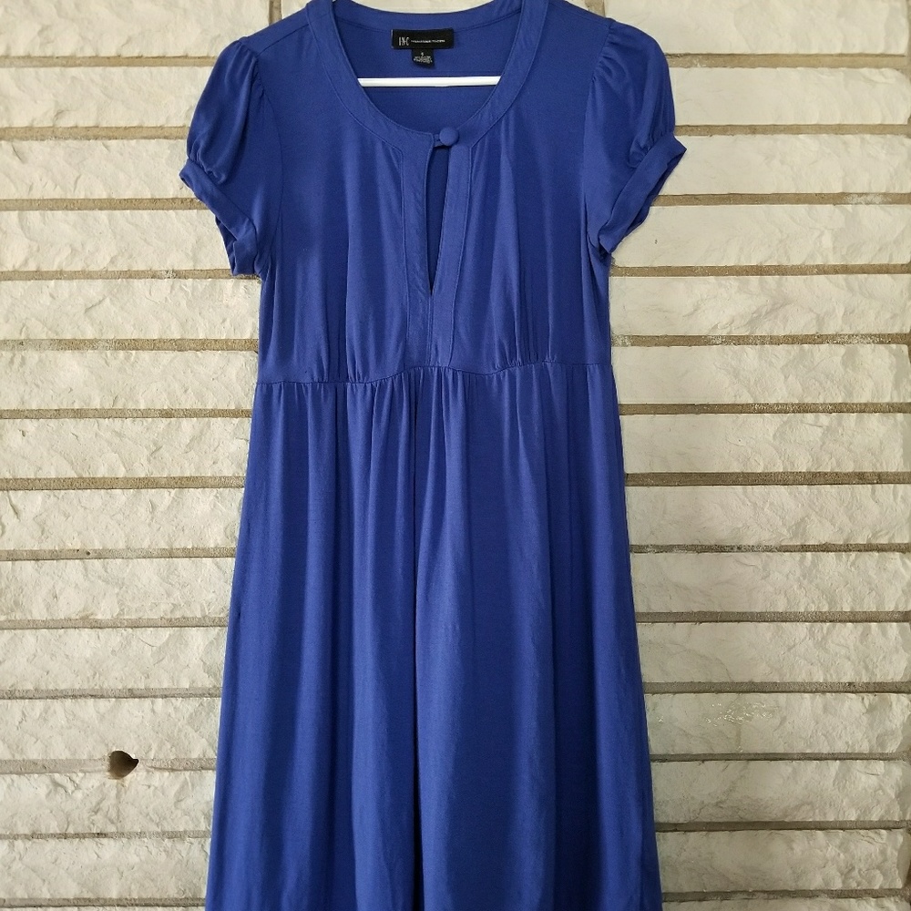 INC blue dress small with button detail