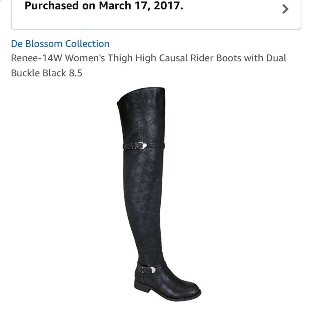 Thigh high faux leather boots