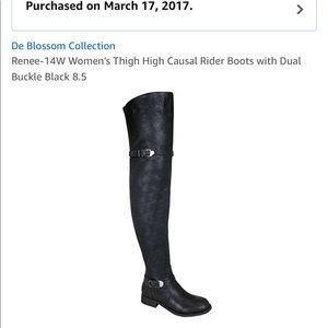 Thigh high faux leather boots