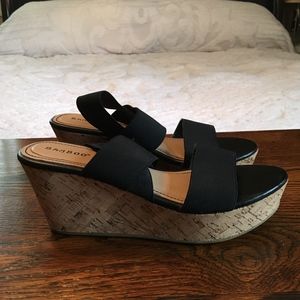 Bamboo Platform Wedges Size 8