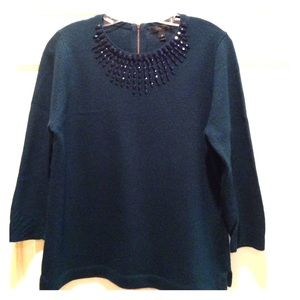 J.Crew jeweled neck sweater