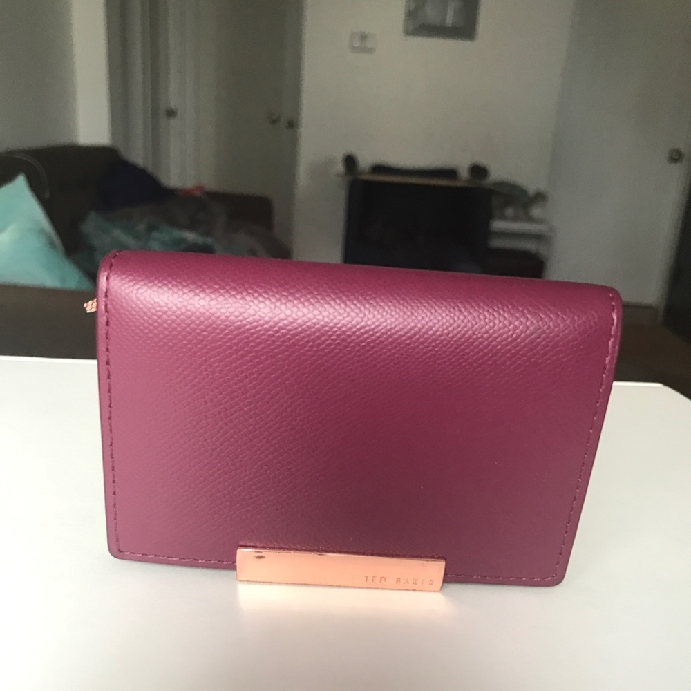 Ted baker metallic bar small leather wallet