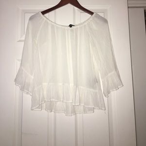 White linen bell sleeves off should top