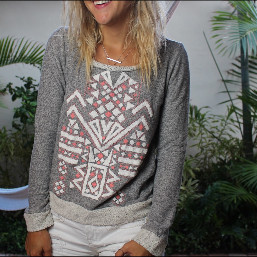 Grey Aztec Sweater