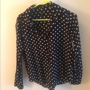 Black and white polka dotted blouse
