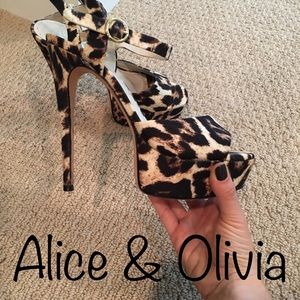 Sky high Alice&Olivia leopard sandals! Barely worn