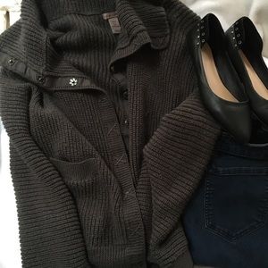 Heavy knit button down sweater