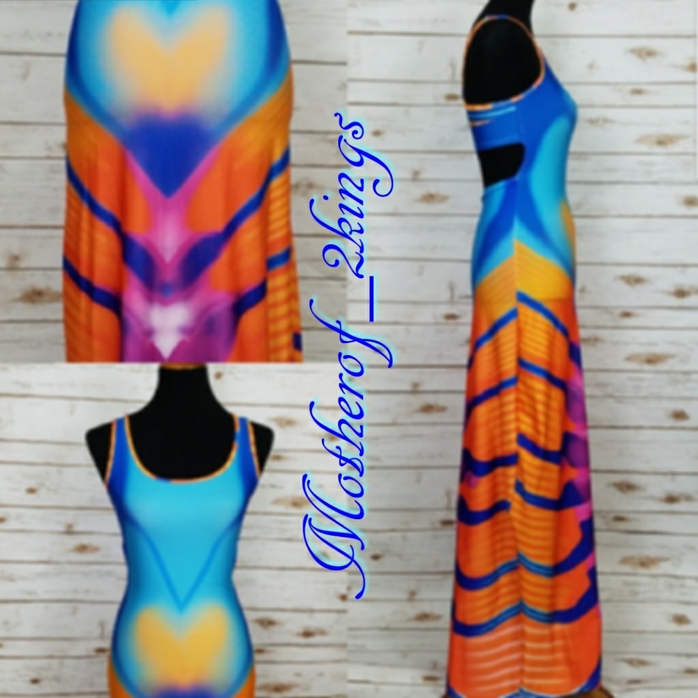 👗COLORBURST CUTOUT MAXI DRESS - Picture 3 of 4