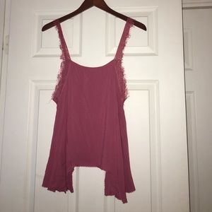 Free People rose colored tank. Lace straps.