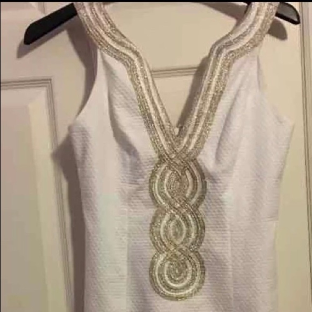 Lilly Pulitzer White & Gold Dress