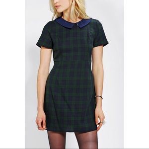 Silence & Noise Plaid Mini Dress