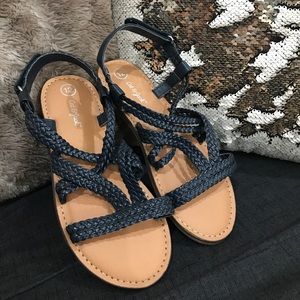 Girls Navy Sandal
