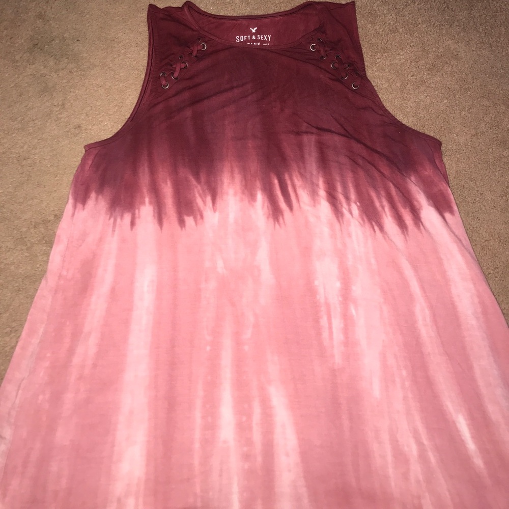 American Eagle ombré tank top with laces M NWOT