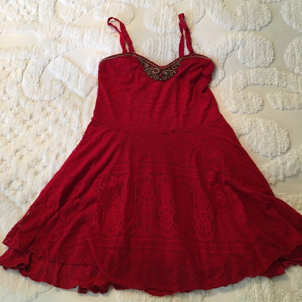 Free People Red Mini Dress