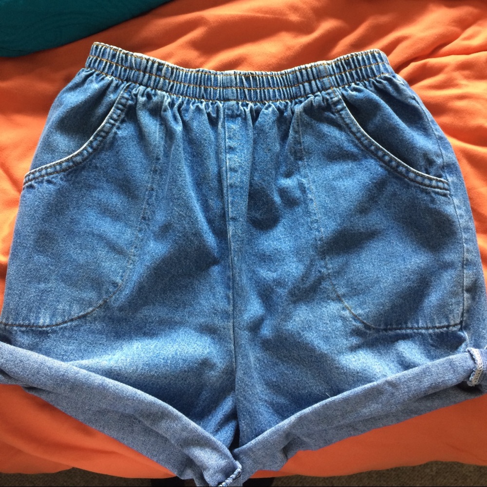 denim "mom shorts"