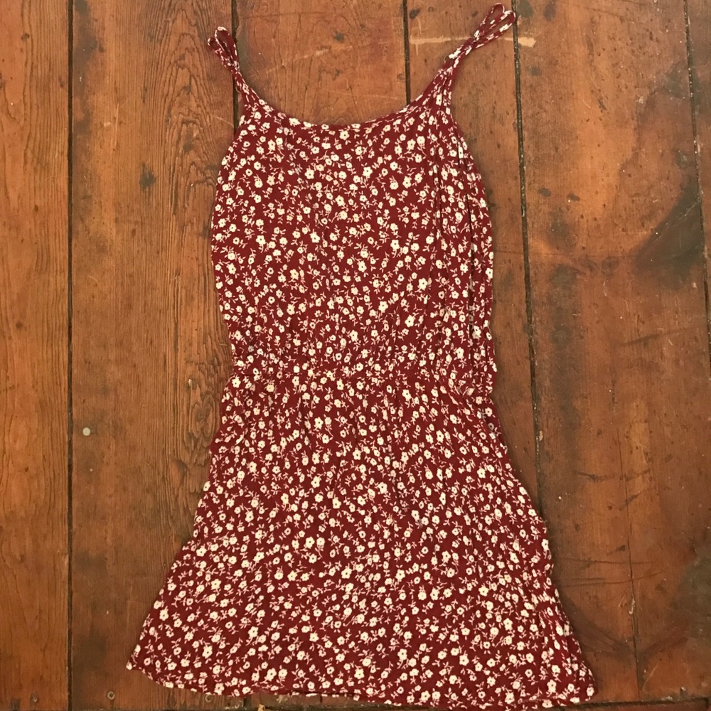 red floral dress