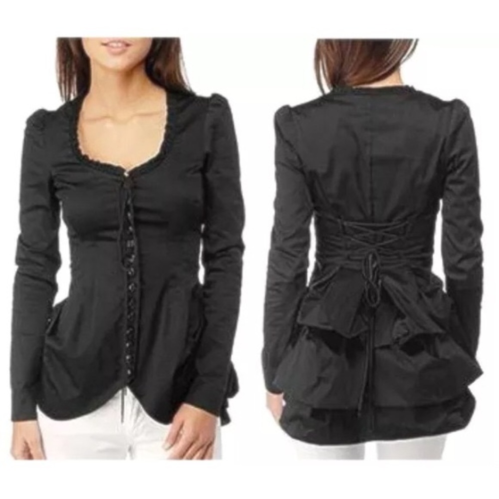 Betsey Johnson Black Bustle Coat - New w/ Tags!