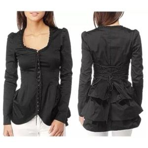 Betsey Johnson Black Bustle Coat - New w/ Tags!