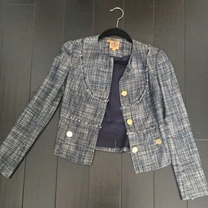 Tory Burch Fringe Tweed Jacket
