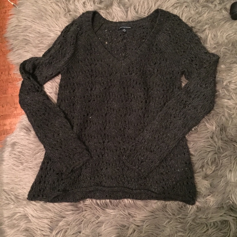 Charcoal gray knit sweater