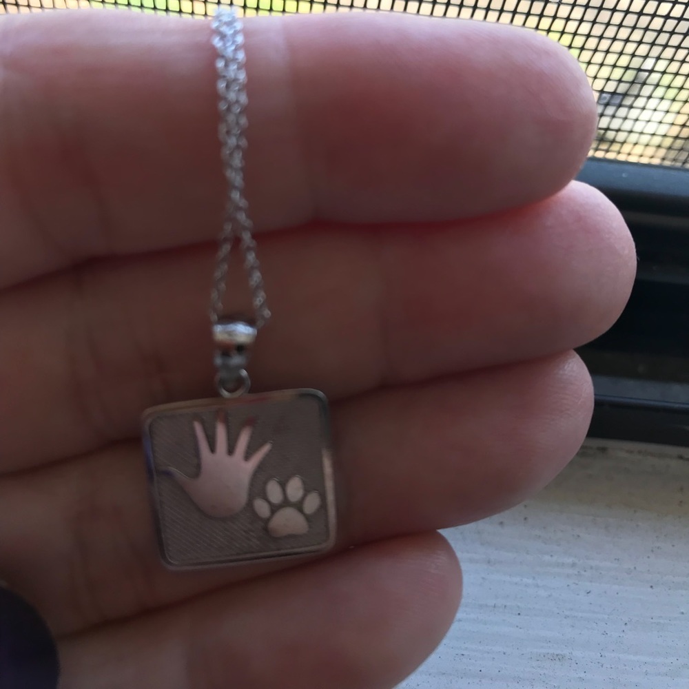 14k white gold pendant and necklace