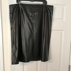 Eloquii, Black Faux Leather Skirt, Size 22