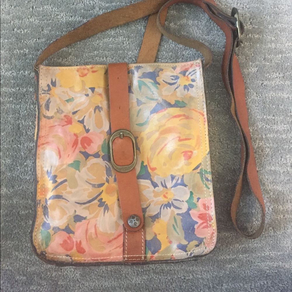 Patricia Nash floral cross body leather bag