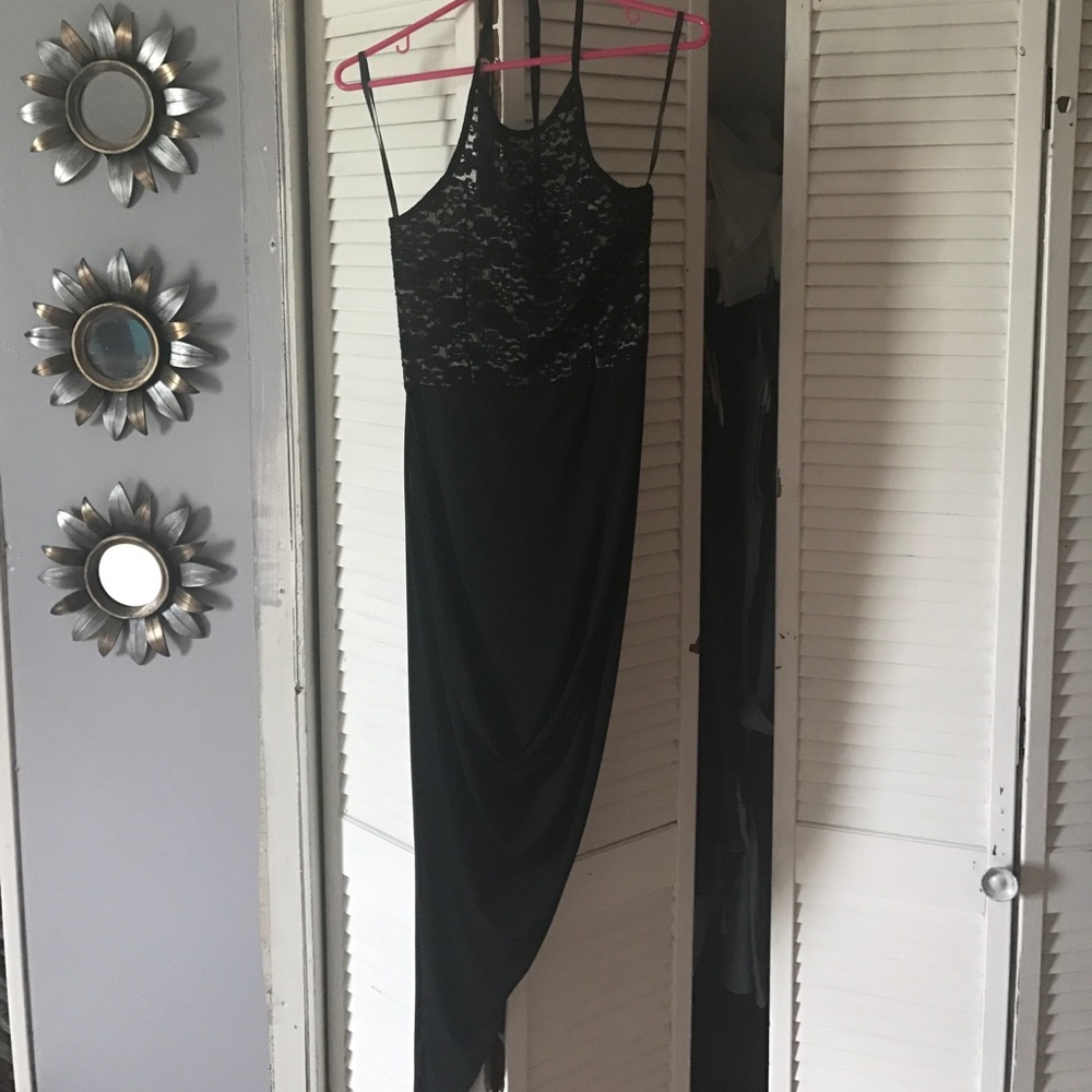 black asymmetrical dress