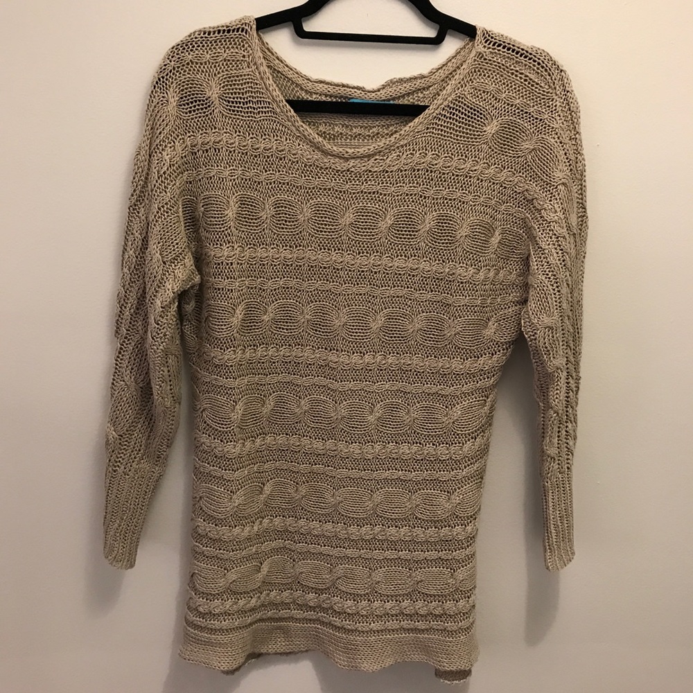 Alice + Olivia Cable Knit Silk Sweater