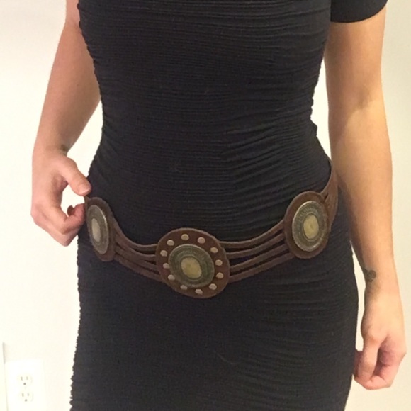 VINTAGE suede and bronze style belt main image 8