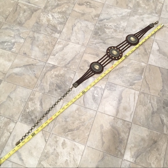 VINTAGE suede and bronze style belt main image 4
