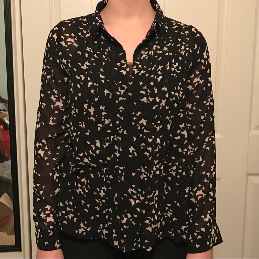 Black and white blouse
