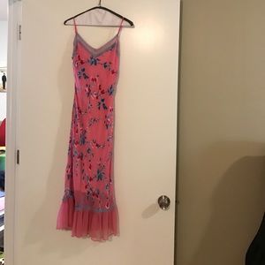 Betsey Johnson pink lingerie strap dress